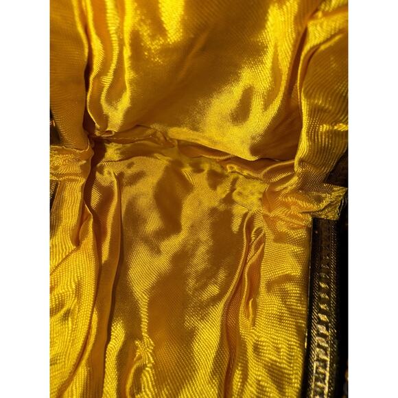 Vtg Dome Top Gold Sequin Evening Bag Lined Purse Handbag Kiss Clasp Cocktail - Picture 8 of 8